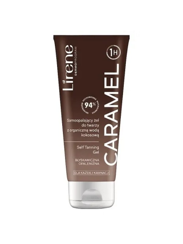 Lirene Self Tanning Gel Zelfbruinende gezichtsgel met biologisch kokoswater Karamel 150 ml