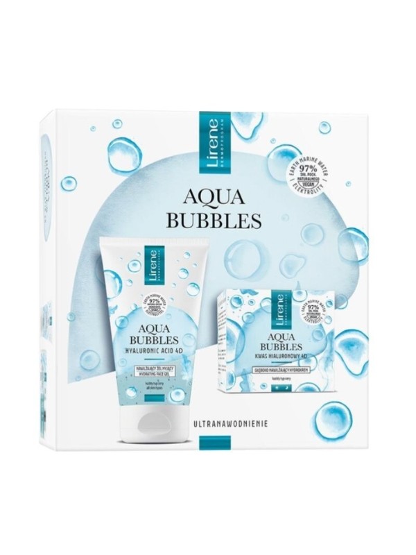 Lirene Aqua Bubbles Set: hydraterende Gezichtscrème 50 ml + Gezichtsreinigingsgel 150 ml