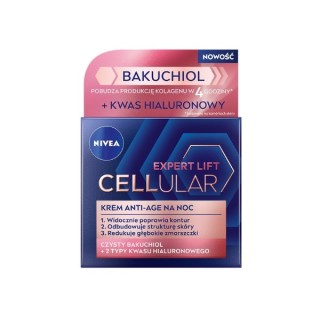 Nivea Cellular Expert Lift Bakuchiol przeciwstarzeniowy Krem do twarzy na noc 50 ml