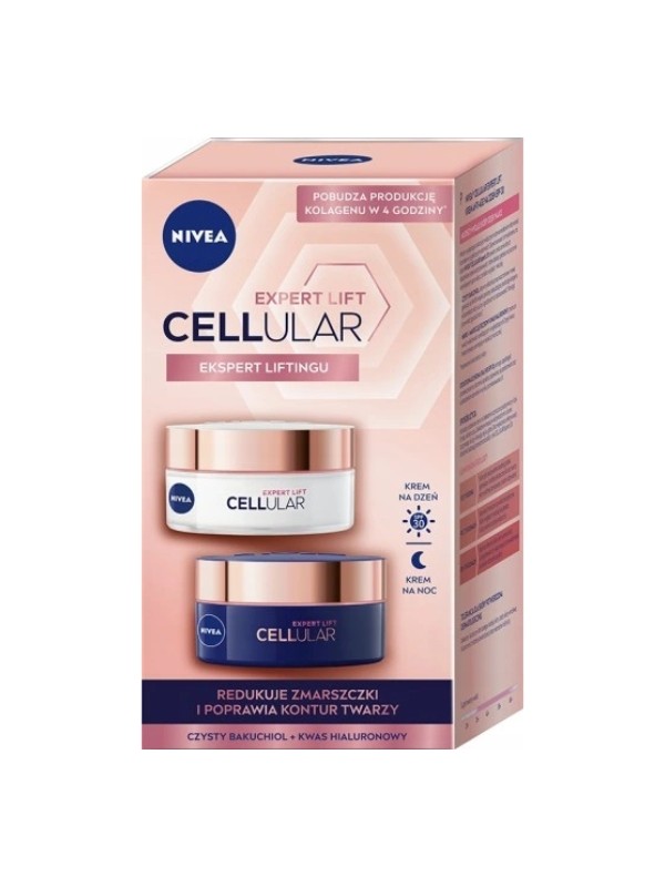 Подарунковий набір Nivea Cellular Expert Lift Anti-Aging Денний крем для обличчя SP30 50 МЛ+ Нічний крем для обличчя 50 мл