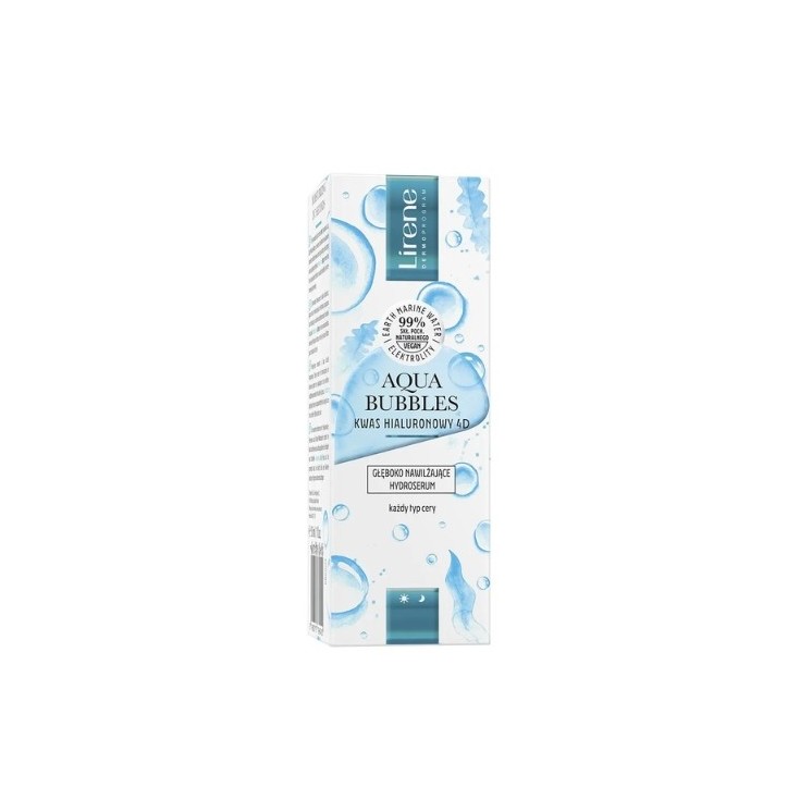 Lirene Aqua Bubbles Hyaluronic Acid 4D głęboko nawilżające Hydroserum do twarzy 30 ml