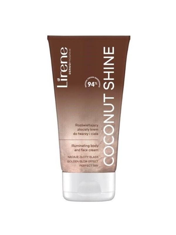 Освітлюючий крем для тіла та обличчя золотистий Coconut Shine Lirene 150 мл