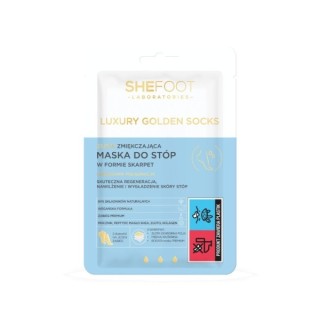 SheHand Luxury Golden Gloves Golden Softening Foot Mask in Form von Socken 1 Paar