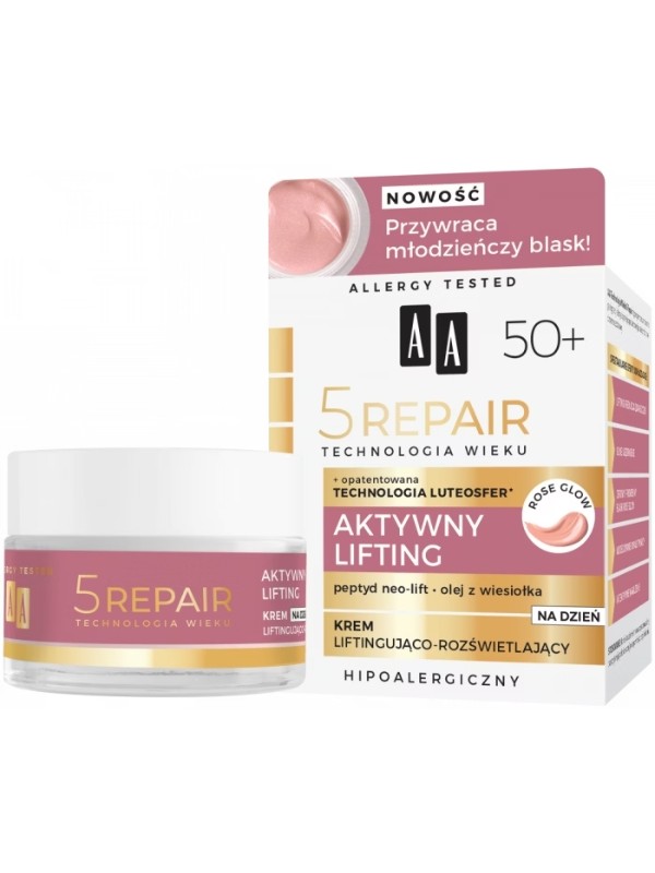 AA AGE TECHNOLOGY 5REPAIR 50+ Active Lifting Liftende en verhelderende dagcrème 50 ml