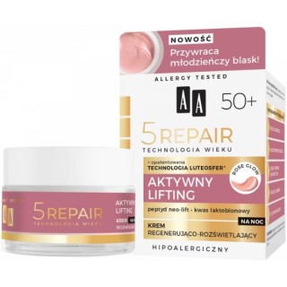 AA AGE TECHNOLOGY 5REPAIR 50+ Active Lifting Regenererende en verhelderende nachtcrème 50 ml