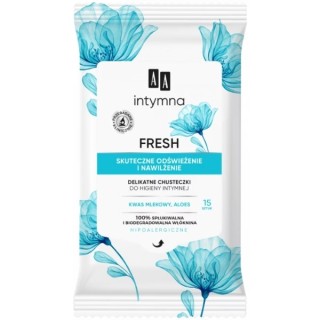 AA Fresh Delicate doekjes voor intieme hygiëne, effectieve verfrissing en hydratatie, 15 stuks