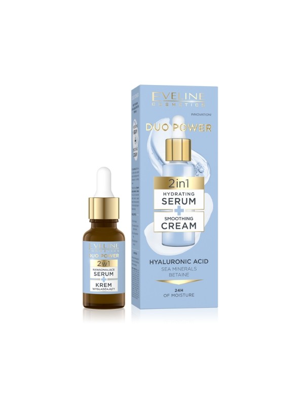 Eveline Duo Power 2in1 Hydraterend Serum + Gladmakende Gezichtscrème 18 ml