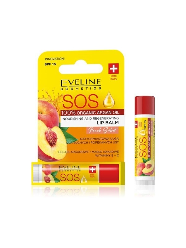 Eveline SOS nährender und regenerierender Lippenbalsam SPF15 Peach