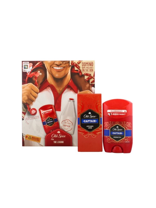 Old Spice Capitan Geschenkset: Aftershave-Balsam 100 ml und Antitranspirant-Stick 50 ml