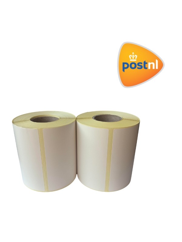 Post.NL verzendlabel wit, 102 mm x 150 mm, 300 etiketten op rol, 25 mm kern, ECO thermisch, duurzaam 2-pack