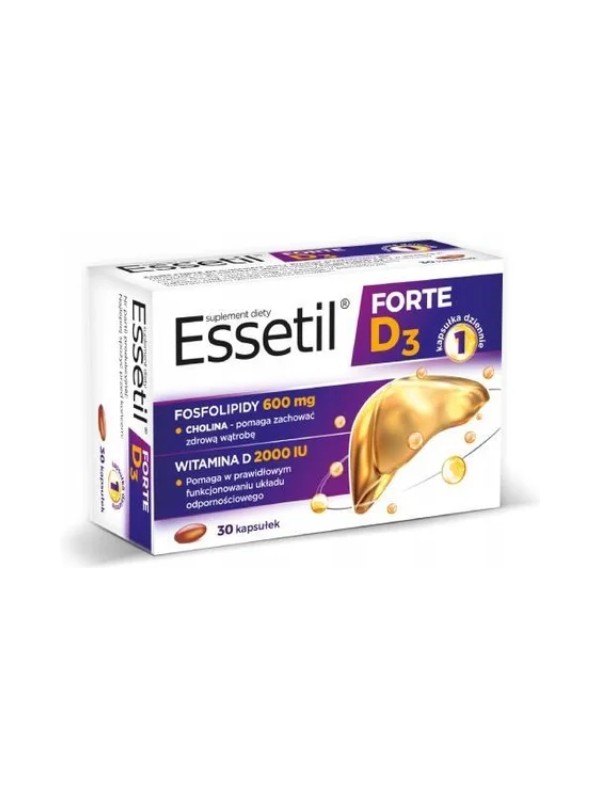 Essetil Forte D3 600 mg + 2000 IE 30 capsules