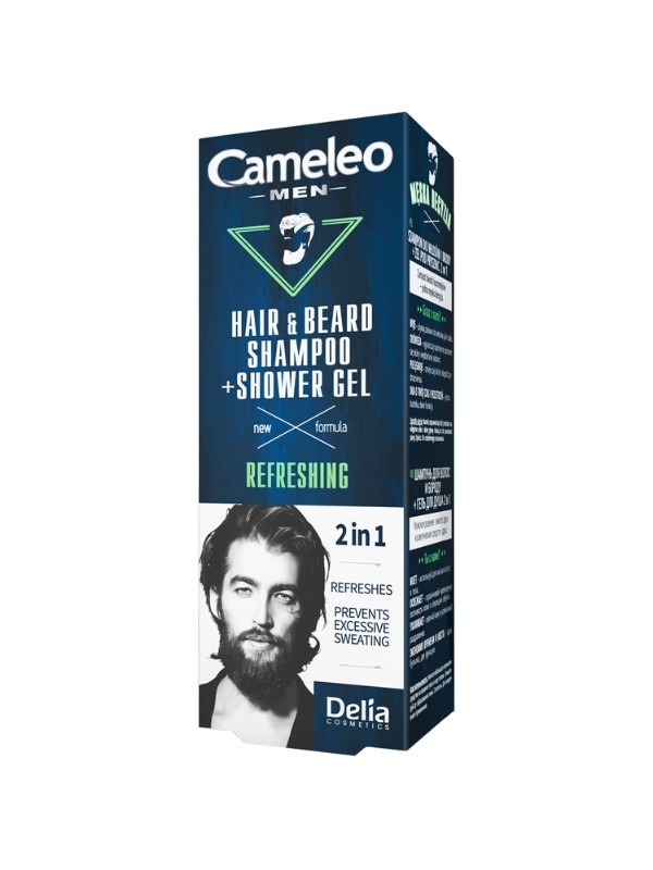 Delia Cameleo Men 2in1 verfrissende shampoo en douchegel voor mannen 150 ml