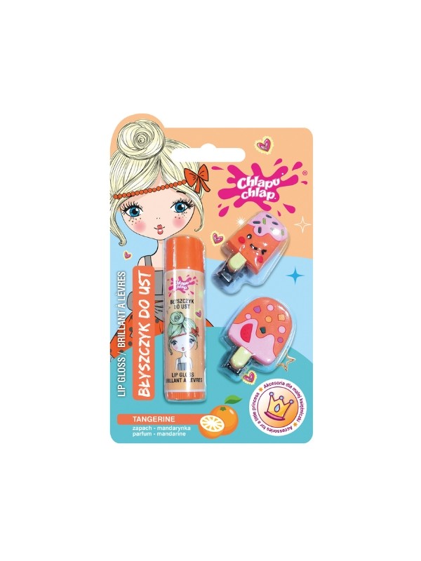 Chlapu Chlap Tangerine Lip gloss + 2 clips