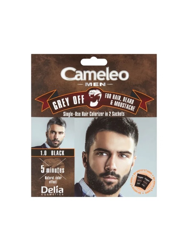 Delia Cameleo Men Grey Off Kleurcrème voor haar en baard /1.0/ Black 15 mlx2