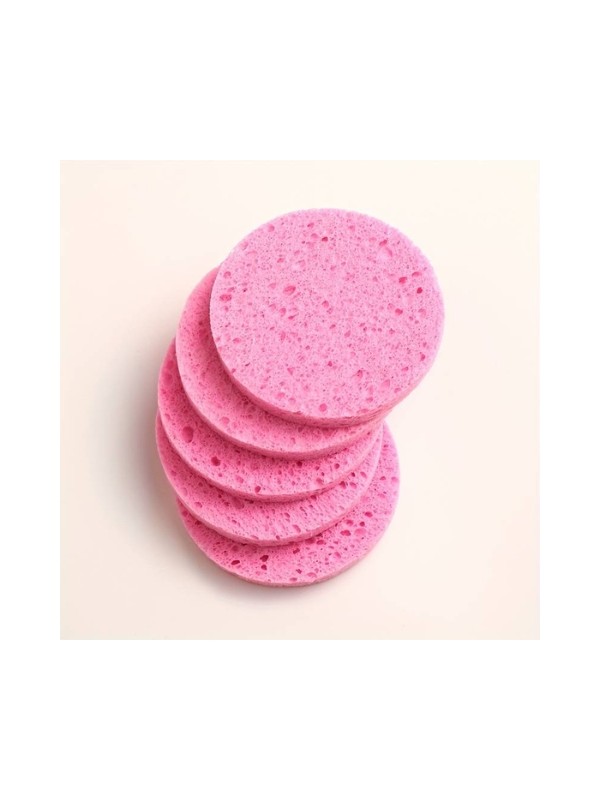 Cellulose gezichtsreinigingssponsjes Pink 5 stuks