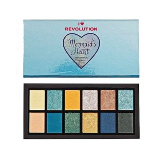 Makeup Revolution I Heart Revolution Палетка з 12 тіней для повік Mermaids Heart 12 х 0,75 г