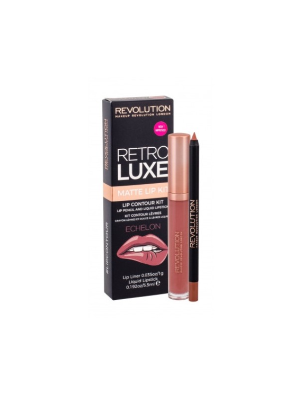 Makeup Revolution Retro Luxe Matte Kit Echelon lipmake-upset: Lipgloss 5 ml + Lippotlood 1 g