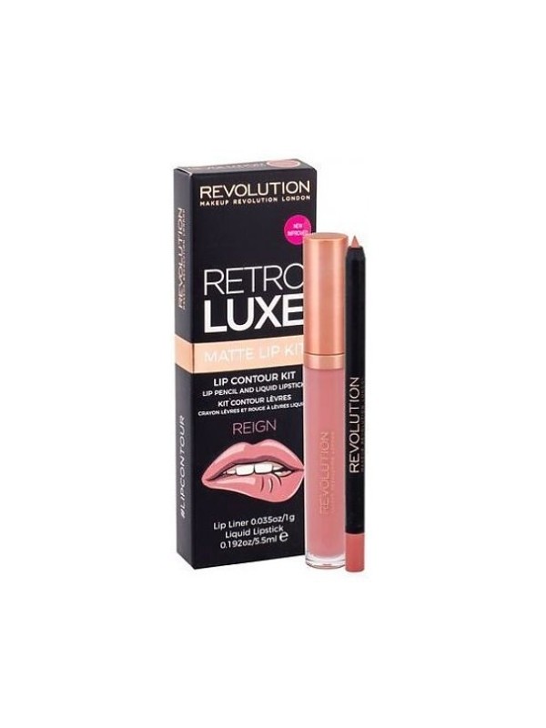 Makeup Revolution Retro Luxe Matte Kit Reign lipmake-upset: Lipgloss 5 ml + Lippotlood 1 g