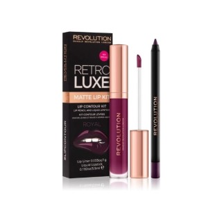 Makeup Revolution Retro Luxe Matte Kit Royal lip makeup set: блиск для губ 5 мл + олівець для губ 1 г