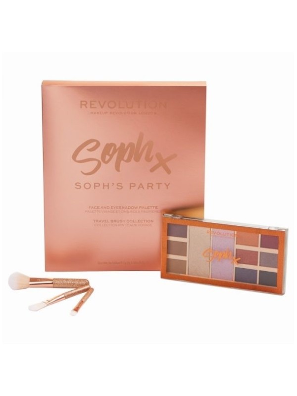 Revolution Party Soph Collection cadeauset: Palet van 11 oogschaduws en 3 make-upborstels