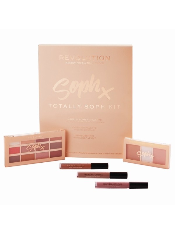 Revolution Totally Soph-cadeauset: oogschaduwpalet, contourpalet, 3 lipglossjes