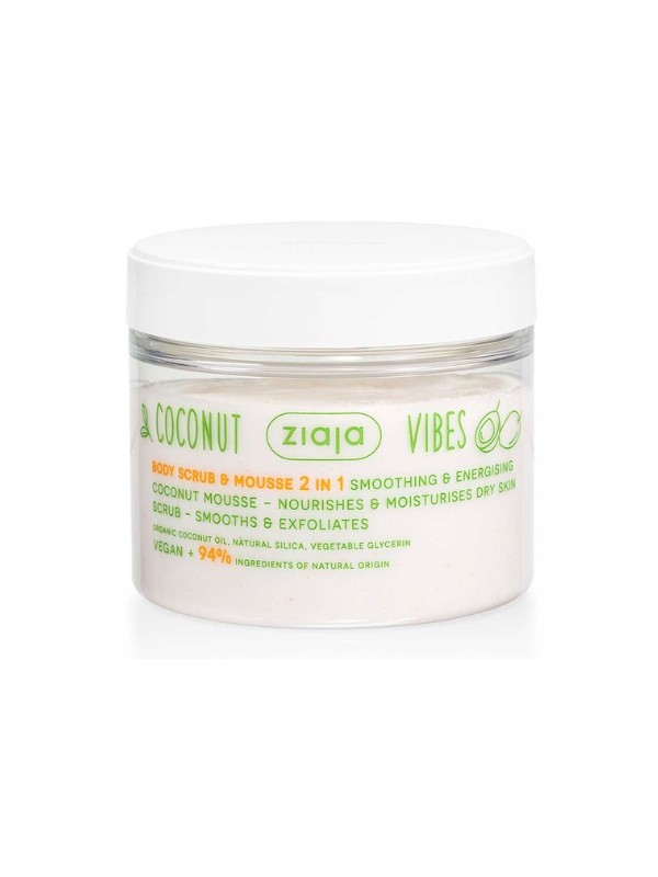 Ziaja Coconut Vibes 2w1 wygładzająco-złuszczający Peeling & mus do ciała 270 ml