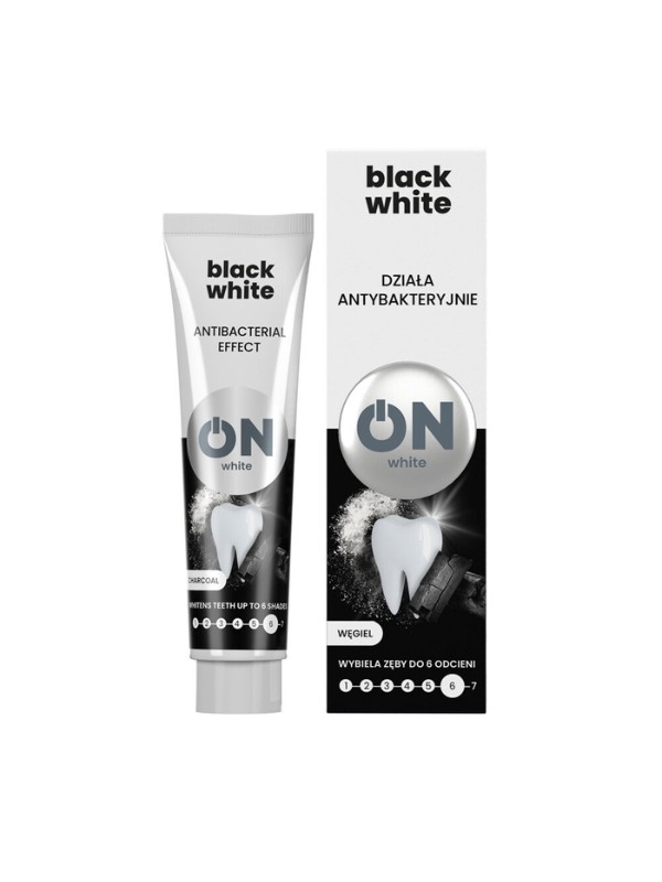 ON WHITE BLACK Aufhellende Zahnpasta mit Aktivkohle 75 ml