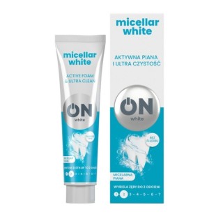 ON WHITE MICELLAR WHITE Pasta do zębów Bez fluoru z micelarną pianą 75ml