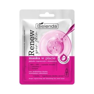 Bielenda RENEW YOUR SKIN Листова маска з вітаміном С - глибока регенерація та стимуляція