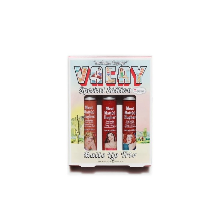 theBalm Meet Matte Hughes Trio Kit Vacay Zestaw trzech matowych Pomadek