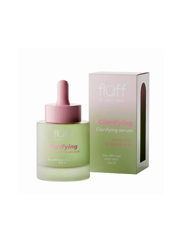 Fluff  Clarifying Serum do twarzy z glinką zieloną i kwasem glikolowym 30 ml