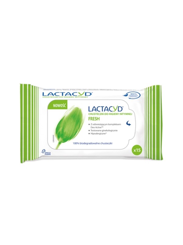 Lactacyd Fresh Chusteczki do higieny intymnej 15 sztuk