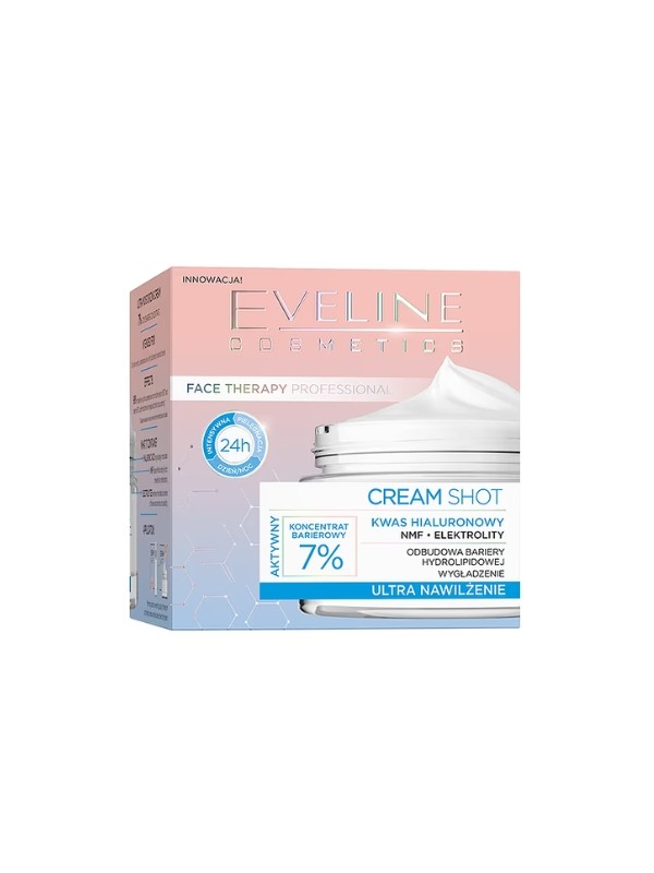 Eveline Cream Shot ultra nawilżający Krem do twarzy 7% Koncentrat barierowy 50 ml