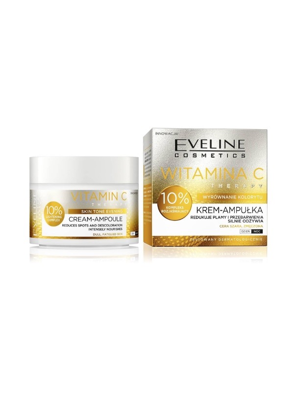 Eveline Vitamin C Therapy gleicht den Hautton aus. Cremeampulle für das Gesicht 50 ml