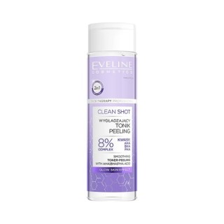 Eveline Clean Shot glättendes Tonic- peeling 8% Säurekomplex 200 ml