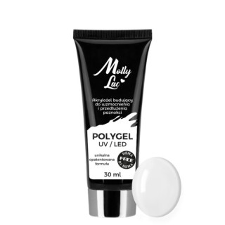 MollyLac Polygel акриловий гель будівельний HEMA/Di- HEMA Free № /02/ White 30 мл