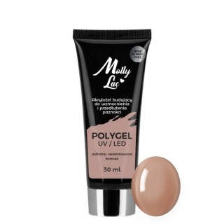 MollyLac Polygel акриловий гель будівельний HEMA/Di- HEMA Free № /23/ Light Brown 30 мл