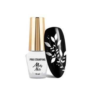 MollyLac Pro Nails Stempel en stempellak nr. 1 White 10 ml