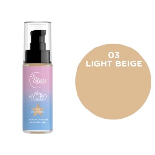 Stars from the Stars Feuchtigkeitsspendende und leuchtende Glow Hydro Foundation Nr. 03 Light Beige 30 g