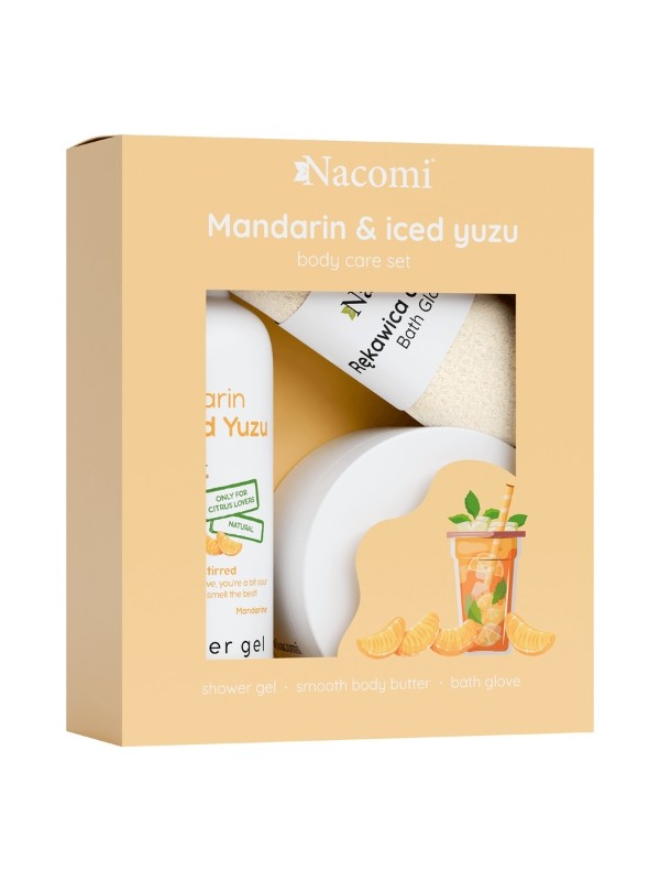 Nacomi Body Mandarine und Yuzu Duschgel 300 ml + Körperbutter 100 ml + Badehandschuh