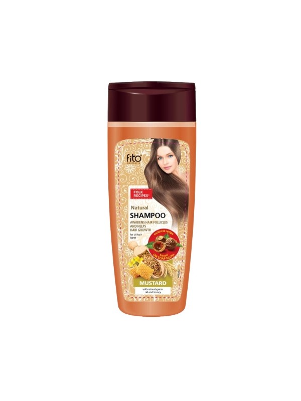 Fitocosmetics Hair growth activator shampoo Mustard with wheat germ oil and honey 270 ml