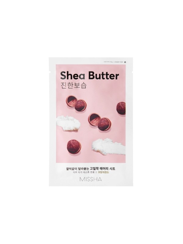 Missha Airy Fit Sheet Mask Sheabutter feuchtigkeitsspendende und nährende Tuchmaske 19 g