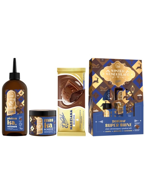 OnlyBio x Wedel Hair in Balance Set Super Shine Melkchocolade Gevulde Thistle Rinse + Lamineringsmasker + Chocolade N