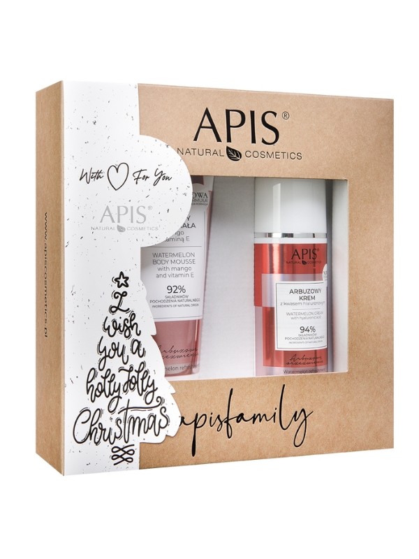 Apis Christmas Set Watermelon Refreshment Body Mousse 200 ml + Face Cream 100 ml