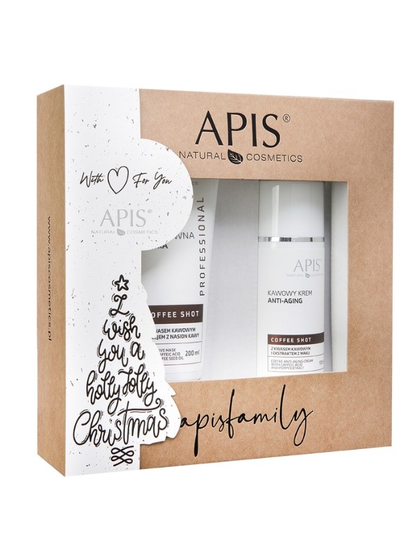 Apis Christmas Set Coffe Shot Bioaktive Maske 200 ml + Kaffee- anti-aging -Creme 100 ml