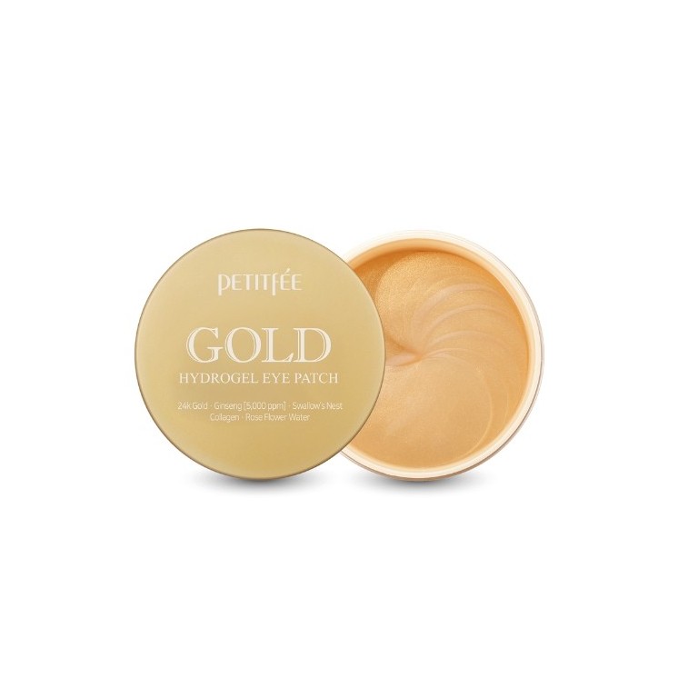 Petitfee Feuchtigkeitsspendende und aufhellende hydro Gel-Augenpads mit Gold, 60 Stück