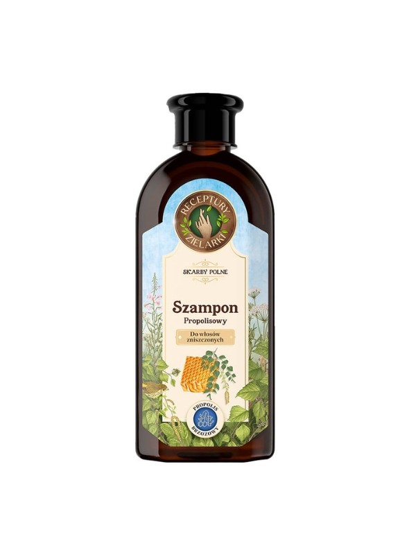 Kruidenrecepten Propolis-shampoo voor beschadigd haar Skarby Polne 350 ml