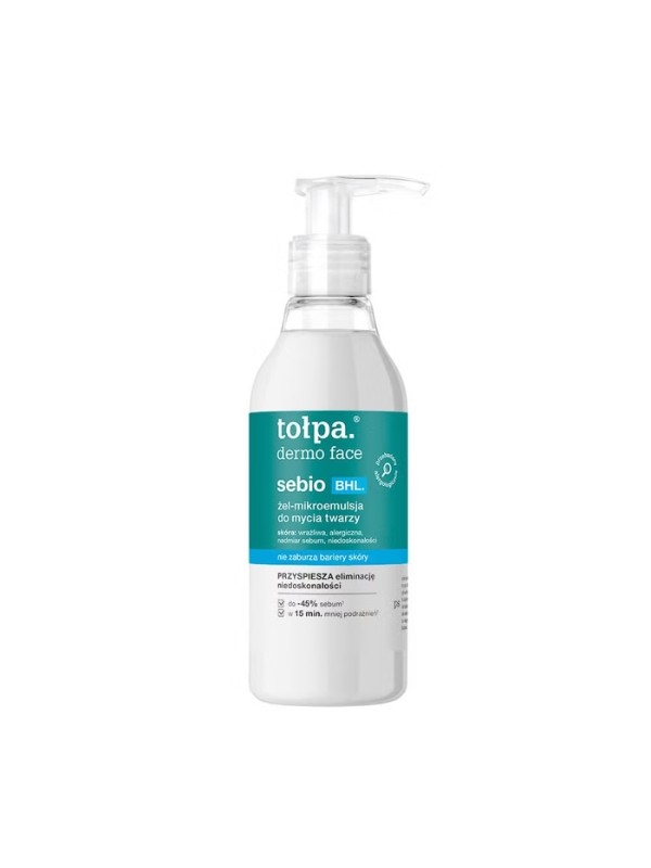 TOŁPA Dermo Face Sebio BHL Microemulsion Facial Washing Gel 195 ml