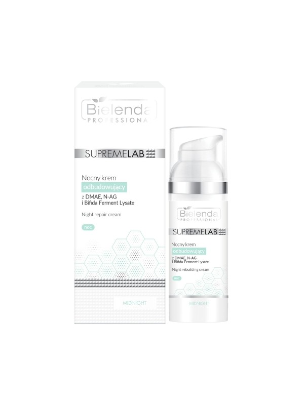 Bielenda Professional SUPREMELAB Nachtopbouwende crème met DMAE, N-AG, Bifida Ferment Lysate 30 ml