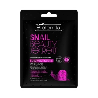 Bielenda SNAIL BEAUTY SECRETS Освітлююча та живильна чорна листова маска з фільтрованим слизом равлика 1 шт.